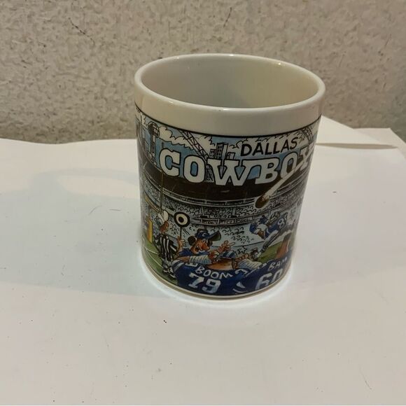 Dallas Cowboys NFL Custom Edge Cartoon Coffee Mug Rare Vintage 1994 VTG Stadium - Picture 3 of 10